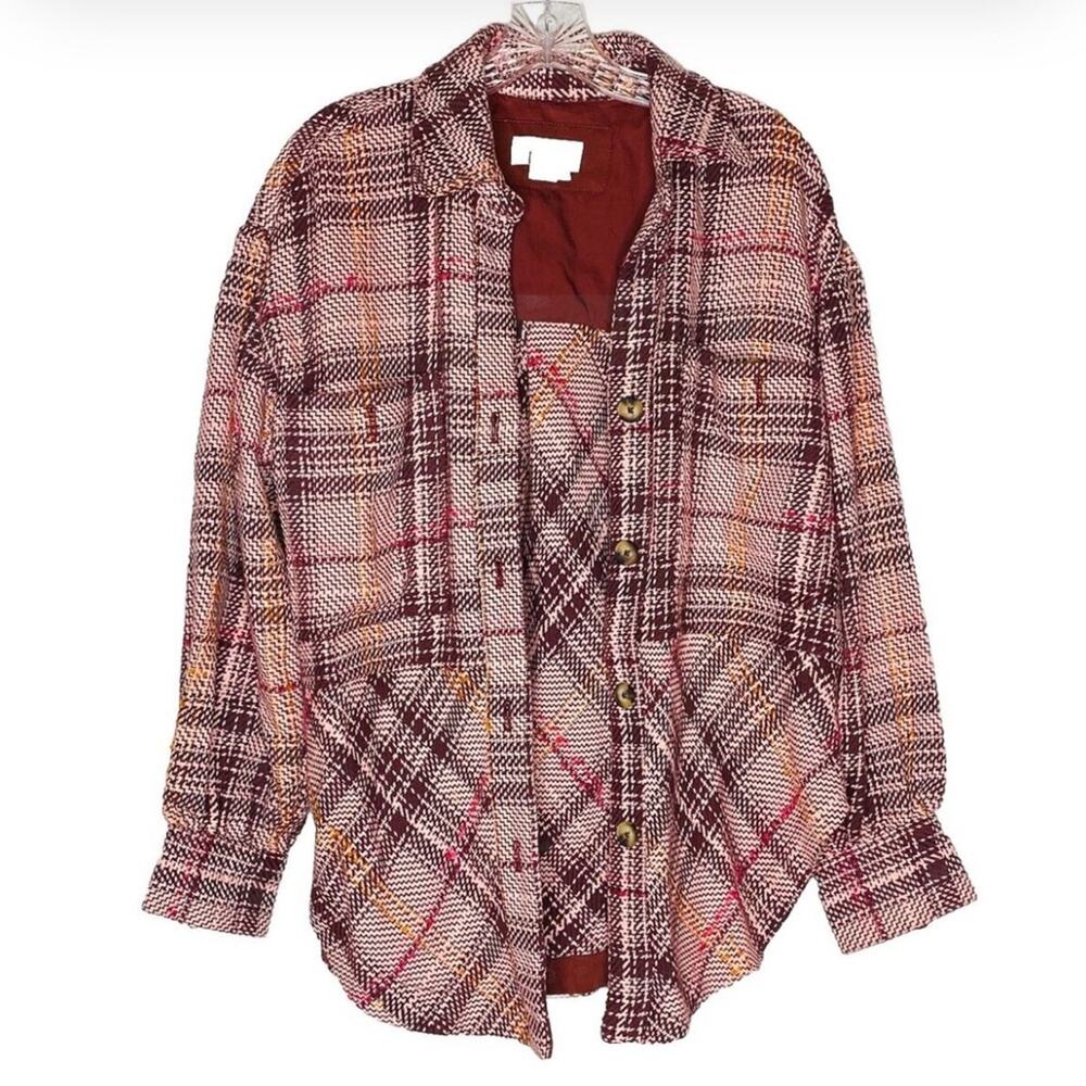 BY ANTHROPOLOGIE HUDSON PLAID SCHAKET JACKET SIZE S
